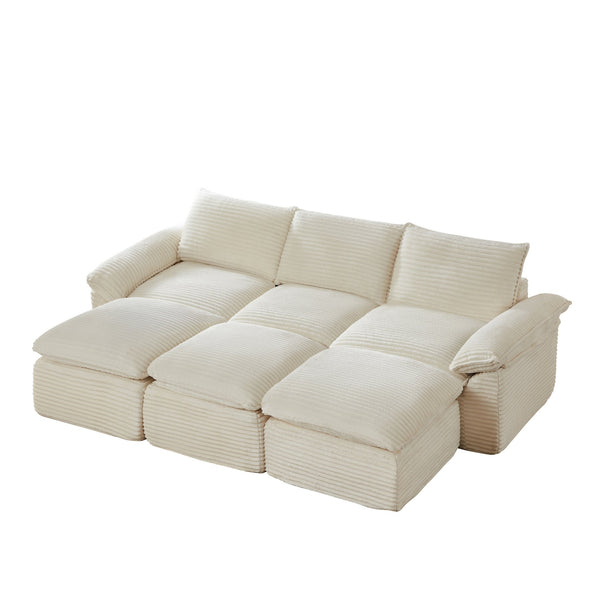 English Elm Modern Corduroy Cloud Sofa - Stylish, Modular Design For Ultimate Comfort In Living Rooms & Offices W3396S00029