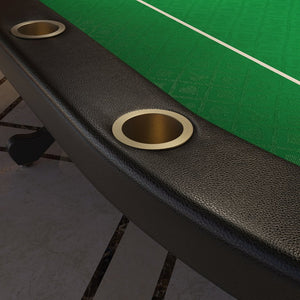 English Elm 96" Oval Casino Poker Table Seats 10 with Speed Cloth Felt Vinyl Armrest Cup Holders Green W2748S00025