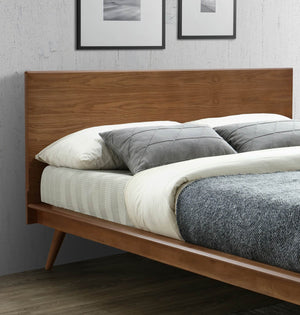 English Elm Modern platform bed with sleek minimalist silhouette, durable wood frame, no box spring needed, queen centerpiece Brown 81.5 L x 10.5 W x 9.5 H B011S00980