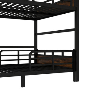 English Elm Twin Xl Solid Pine Loft Bed with Built-in Led Lighting and Storage Shelves Vintage,Wood W1580S00443