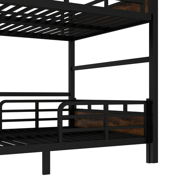 English Elm Twin Xl Solid Pine Loft Bed with Built-in Led Lighting and Storage Shelves Vintage,Wood W1580S00443