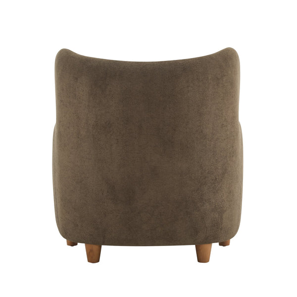 English Elm Christopher Knight Home® - Lucia Velvet Wingback Armchair with Pocket Spring Cushion, Mid-Century Birch Legs, Luxe Comfort Brown 31.5 L x 30.75 W x 30.5 H N776P205426D