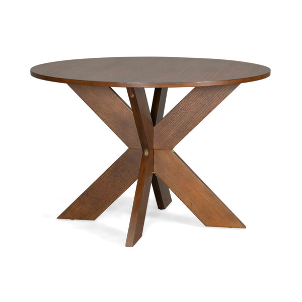 English Elm Christopher Knight Home® - Round MDF Dining Table Cherry – Modern Farmhouse Round Kitchen Table Seats 5, Easy Assembly, 300lb Capacity, Space-Saving Elegance N779P266070C