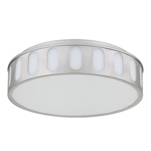 English Elm 15.15-in Warm Brass Dimmable Led Flush Mount for Bedroom Hallway or Entryway Brushed Nickel B370P394548