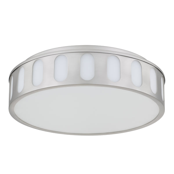 English Elm 15.15-in Warm Brass Dimmable Led Flush Mount for Bedroom Hallway or Entryway Brushed Nickel B370P394548