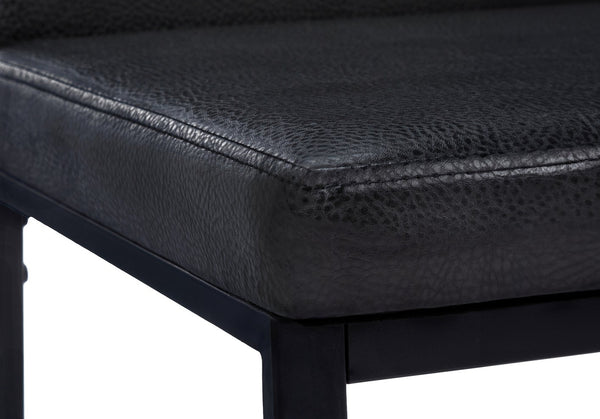 English Elm Dining Chair Set Of 2 – Contemporary Upholstered Side Chairs In Black Faux Leather With Metal Legs B2710P218822