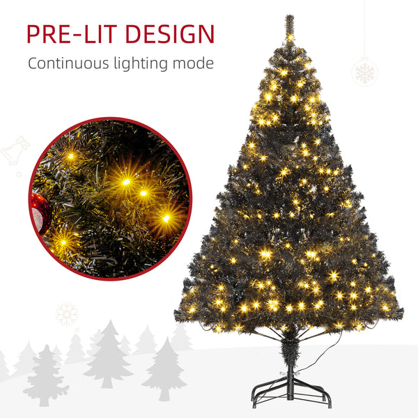 English Elm Homcom 6' Tall Prelit Douglas Fir Artificial Christmas Tree With 250 Led Lights & Realistic Branches W2225P249687