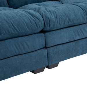 English Elm 84" Chenille Sofa Loveseat with Memory Foam & Pocket Springs, Plush Dual-Layer Comfort, Sturdy Frame Blue W676S00010