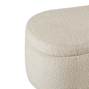 JLA Home INK+IVY - Boucle-Style Plush Storage Bench with Curved Front, Soft-Close Hinges & Solid Wood Legs for Entryways Cream II105-0593