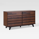 6-Drawer Solid Wood Modern Dresser Walnut BR6DREBDRBLWT-T Walker Edison