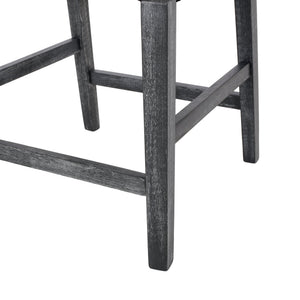 English Elm Upholstered Counter Stool with Arms Rubberwood Frame for Kitchen Island or Home Bar N780P365871C