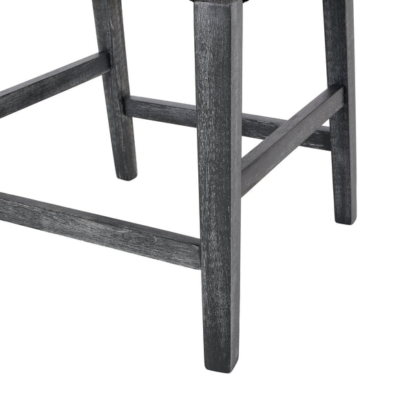English Elm Upholstered Counter Stool with Arms Rubberwood Frame for Kitchen Island or Home Bar N780P365871C