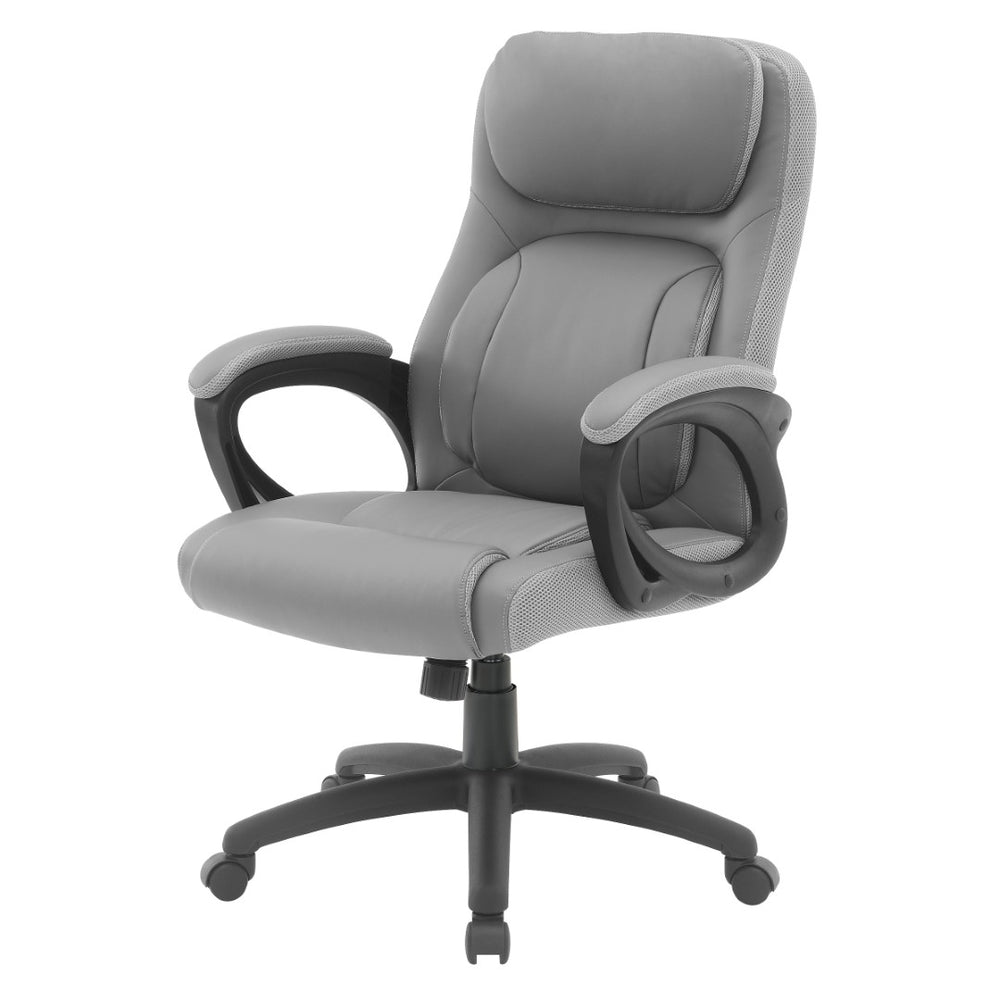 OSP Home Furnishings Faux Leather Executive Office Chair with Lumbar Support and Ergonomic Padded Seat FL13785-U21