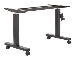 OSP Home Furnishings 4' Steel Sit Stand Desk Frame with Pneumatic Lift and Locking Casters for Office Use Black HB6024-3