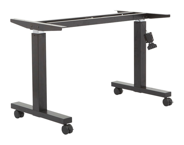 OSP Home Furnishings 4' Steel Sit Stand Desk Frame with Pneumatic Lift and Locking Casters for Office Use Black HB6024-3
