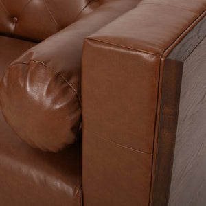 English Elm 3-seater Diamond Tufted Contemporary Sofa Deep Seated Living Room Couch with Pillows Light Brown 70630.00A_70630.00B
