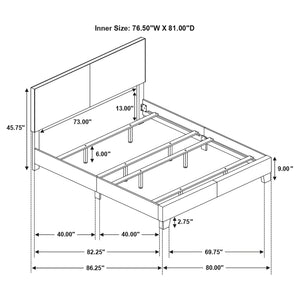 English Elm Warwick Upholstered California King Bed with Plush Padded Headboard, Premium Leatherette, Solid Wood Legs Black B062P328654