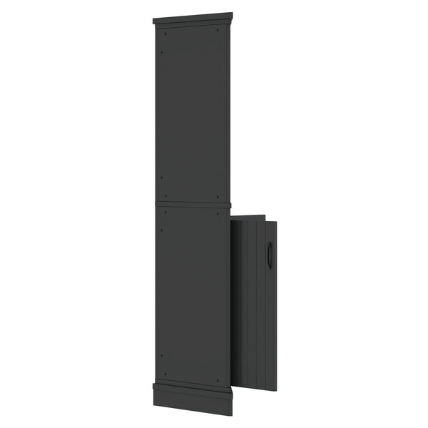 English Elm Tall Corner Cabinet with Doors - Slim Black Storage Tower for Living Room, Bathroom, Kitchen, Office W1580P332942
