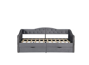 English Elm Upholstered Velvet Daybed Twin with 3 Storage Drawers, 500lb Capacity, No Box Spring Needed W1670P255474
