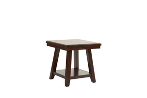 English Elm Modern Walnut Finish End Table with Open Shelf, Solid Rubberwood Legs, 22" x 24" x 22"H Stylish Storage B011P396188