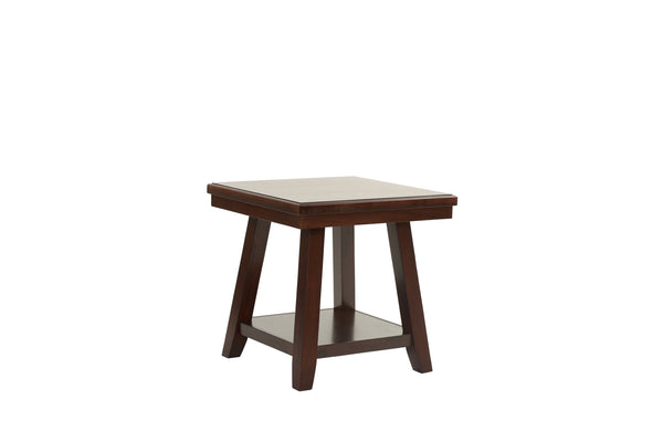 English Elm Modern Walnut Finish End Table with Open Shelf, Solid Rubberwood Legs, 22" x 24" x 22"H Stylish Storage B011P396188