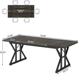 English Elm Woodgrain Walnut Look Bar Height Table with Hexagonal Base for Home Loft Dining T3971P451262