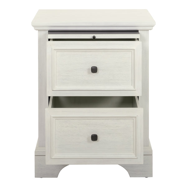 OSP Home Furnishings Farmhouse Basics Nightstand Rustic White
