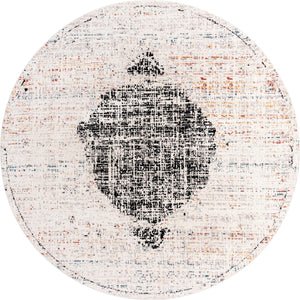 Unique Loom Aramis Selif Machine Made Tribal Rug Ivory, Black/Light Blue/Rust Red/Orange 10' 0" x 10' 0"