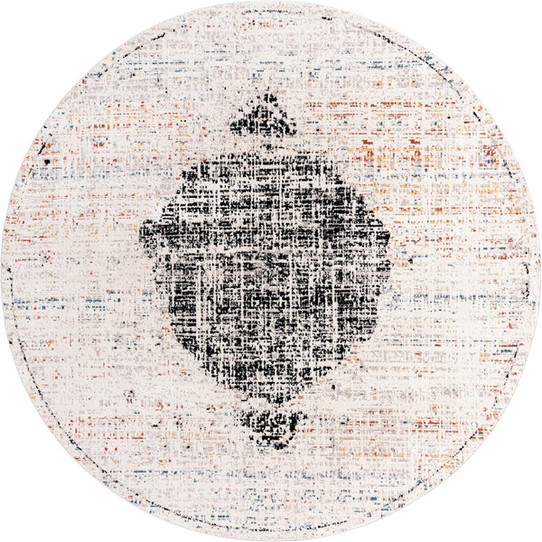 Unique Loom Aramis Selif Machine Made Tribal Rug Ivory, Black/Light Blue/Rust Red/Orange 10' 0" x 10' 0"