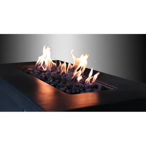 English Elm 24'' Concrete Outdoor Fire Pit Table with Push Button Ignition and Dual Fuel Design B120P203750