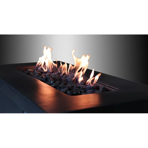 English Elm 24'' Concrete Outdoor Fire Pit Table with Push Button Ignition and Dual Fuel Design B120P203750