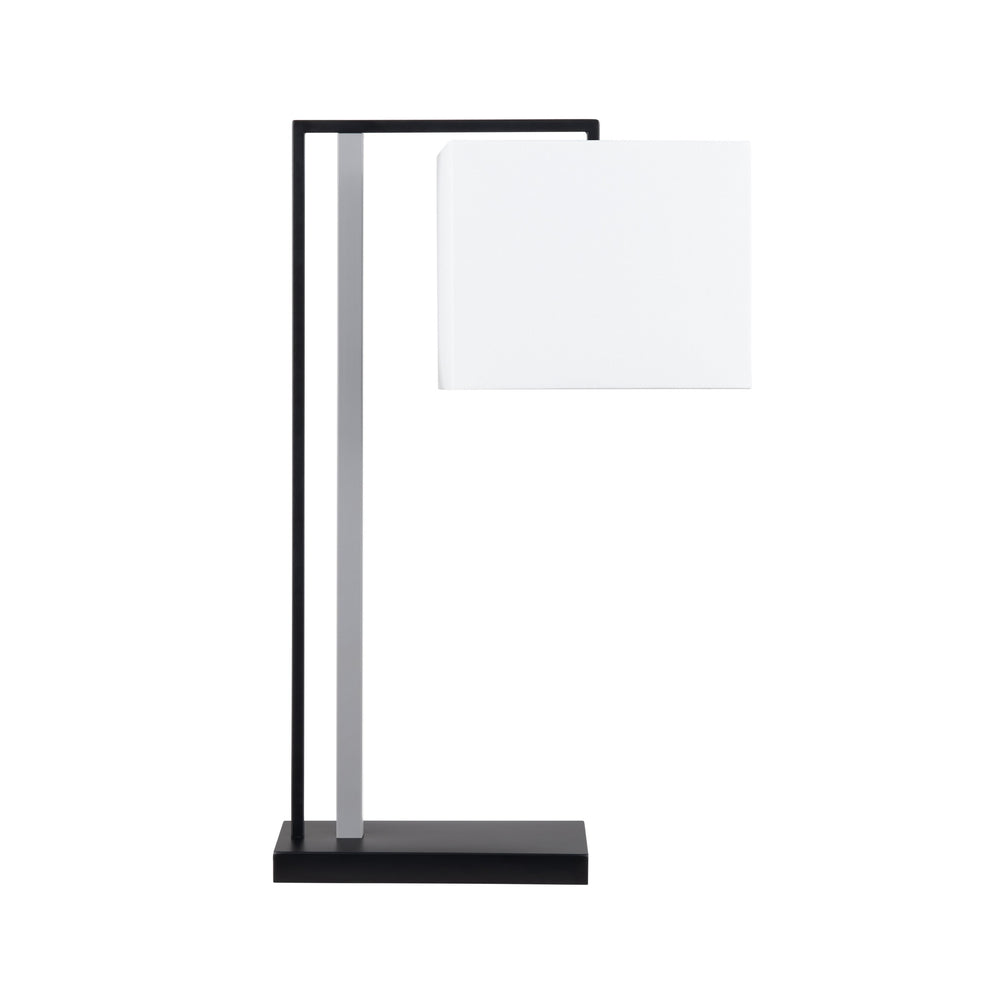 Crestview Collection 29"H Sleek Metal Table Lamp With Modern Geometric Design, White Shade & 150w Bulb Capacity   Cvazer189