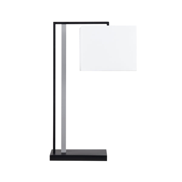 Crestview Collection 29"H Sleek Metal Table Lamp With Modern Geometric Design, White Shade & 150w Bulb Capacity   Cvazer189