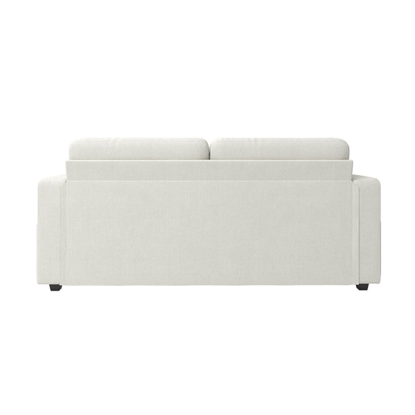 English Elm Sofas for Living Room Chenille Three Seat Couch with Usb Charging Storage and Cup Holder Beige W395S00142