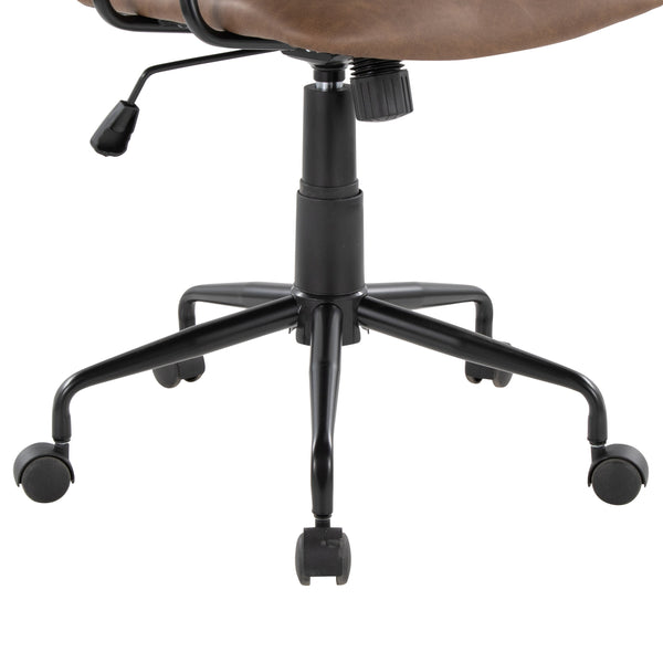 English Elm Office Chair with Faux Leather Upholstery Pneumatic Swivel Seat for Modern Workspaces B202P474196