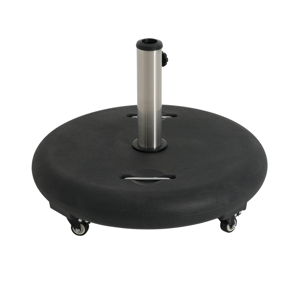 English Elm Wheelie Concrete Filled Resin Patio Umbrella Base with Rolling Wheels for Outdoor Use N775P407231B
