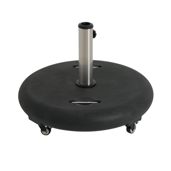 English Elm Wheelie Concrete Filled Resin Patio Umbrella Base with Rolling Wheels for Outdoor Use N775P407231B