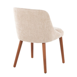 English Elm Chair Set of 2 Mid-century Modern Upholstered Dining Accent with Tapered Wood Legs Light Brown B202P471337