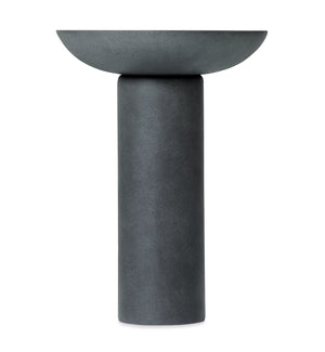 English Elm Polyresin Column Pedestal Birdbath Faux Stone Finish Weather Resistant Outdoor Garden N772P450057G