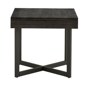 Homelegance By Top-Line Saskai Wood Finish End Table with One Drawer Black MDF