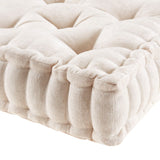 Intelligent Design Azza Casual Poly Chenille Square Floor Pillow Cushion ID31-1525 Ivory