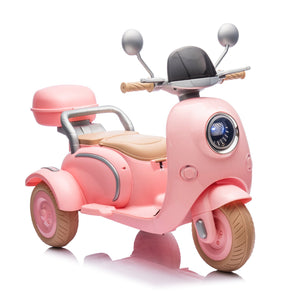 English Elm 12v Dual Motor Two Seater Kids Electric Ride on Motorcycle with Bluetooth Led and Trunk Pink W1578P268012