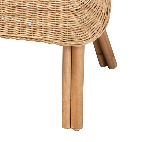 English Elm Modern Natural Rattan Accent Chair Woven Circular Back Bohemian Living Room Seat B2750P467675
