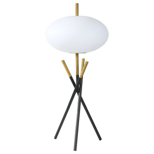 English Elm Clarendon Metal Tripod Table Lamp with Frosted Orb Shade Gold Touch Switch Accent B062P447789