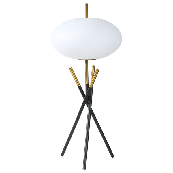 English Elm Clarendon Metal Tripod Table Lamp with Frosted Orb Shade Gold Touch Switch Accent B062P447789