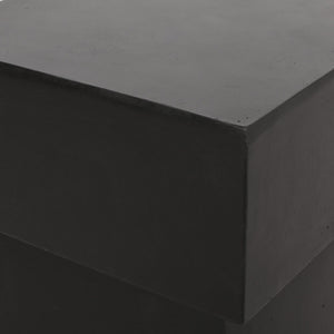 English Elm Christopher Knight Home® - AESOP Pedestal Side Table in Black Lightweight Concrete — Modern No-Assembly Accent Table, 19" H 67585.00BLK