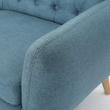 Christopher Knight Home® - Noble House - Bernice Petite Mid Century Modern Tufted Blue Fabric Sofa