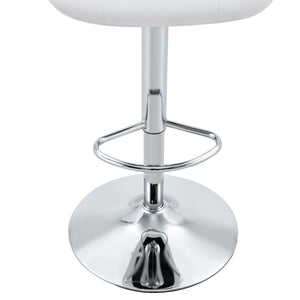 English Elm Set of 2 Adjustable Tufted Pu Barstools with Chrome Base for Kitchen Island or Pub W3875P382615