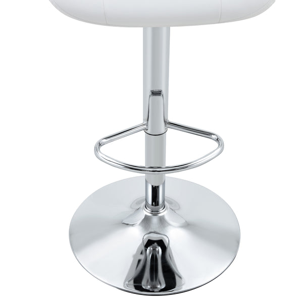 English Elm Set of 2 Adjustable Tufted Pu Barstools with Chrome Base for Kitchen Island or Pub W3875P382615