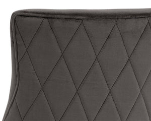 Sunpan Florence Dining Chair Set of 2 - Elegant Fabric, Rustic Bronze Frame, Diamond Stitched Back Design Piccolo Pebble